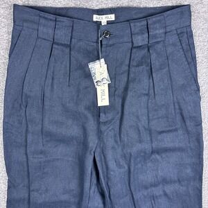 NWT Alex Mill Pants Mens 33x32 Daniel Pleated 100% Linen Herringbone Trousers